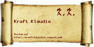 Kraft Klaudia névjegykártya