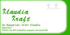 klaudia kraft business card